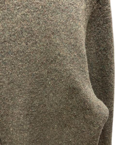 POLO RALPH LAUREN（ポロ・ラルフローレン）POLO RALPH LAUREN (ポロ・ラルフローレン) エルボーパッチラムウールドライバーズニット オリーブ サイズ:LLの古着・服飾アイテム