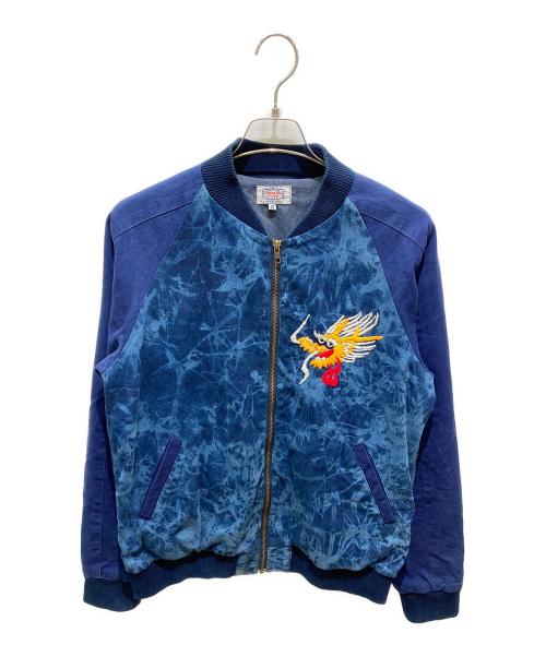 chiang mai DELUXE（チェンマイデラックス）chiang mai DELUXE (チェンマイデラックス) 刺繍ジップアップジャケット ネイビー サイズ:3の古着・服飾アイテム