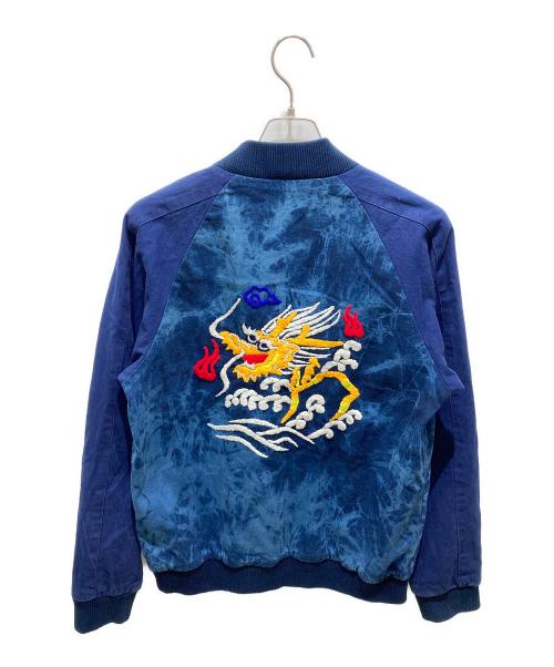 chiang mai DELUXE（チェンマイデラックス）chiang mai DELUXE (チェンマイデラックス) 刺繍ジップアップジャケット ネイビー サイズ:3の古着・服飾アイテム