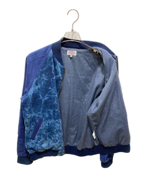 chiang mai DELUXE（チェンマイデラックス）chiang mai DELUXE (チェンマイデラックス) 刺繍ジップアップジャケット ネイビー サイズ:3の古着・服飾アイテム