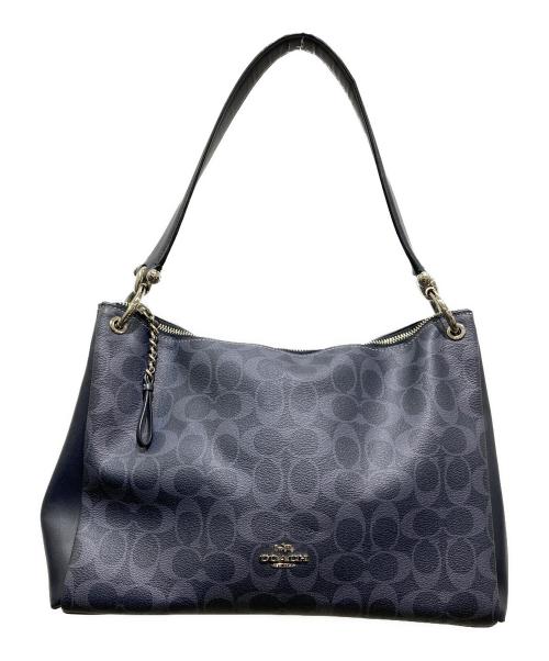 COACH（コーチ）COACH (コーチ) シグネチャーショルダーバッグ ブルーの古着・服飾アイテム
