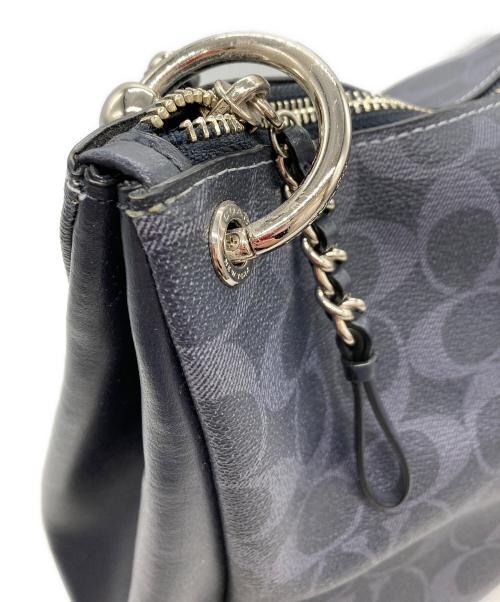 COACH（コーチ）COACH (コーチ) シグネチャーショルダーバッグ ブルーの古着・服飾アイテム