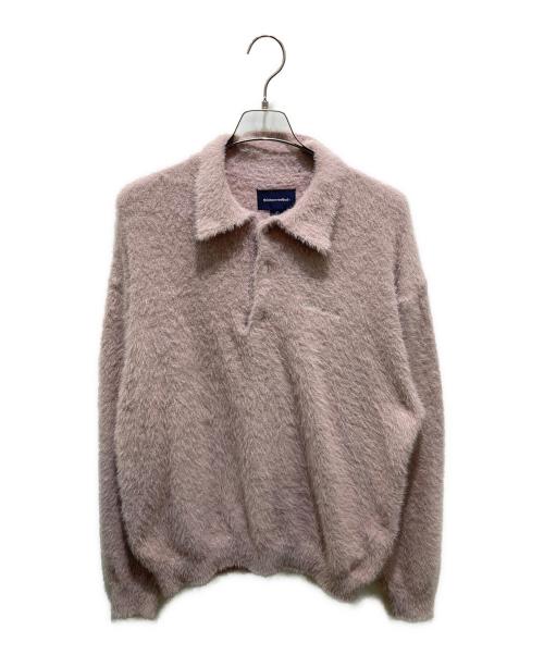 thisisneverthat（ディスイズネバーザット）thisisneverthat (ディスイズネバーザット) SCT-LOGO SHAGGY KNIT ポロ パープル サイズ:Lの古着・服飾アイテム
