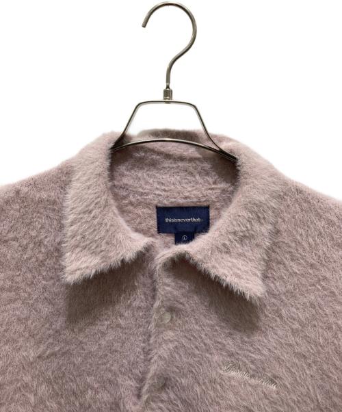 thisisneverthat（ディスイズネバーザット）thisisneverthat (ディスイズネバーザット) SCT-LOGO SHAGGY KNIT ポロ パープル サイズ:Lの古着・服飾アイテム