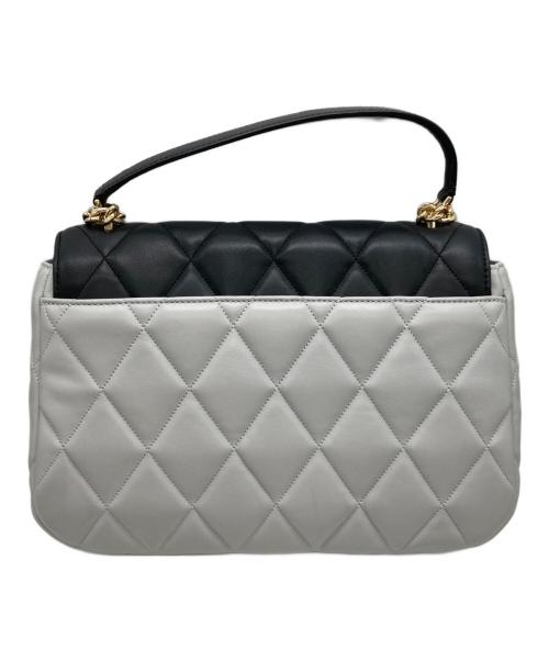 Kate Spade（ケイトスペード）Kate Spade (ケイトスペード) フラップショルダーバッグ ブラック×スカイブルーの古着・服飾アイテム