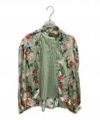 SUMI STYLEスミ スタイル）の古着「総柄ブラウス」｜グリーン