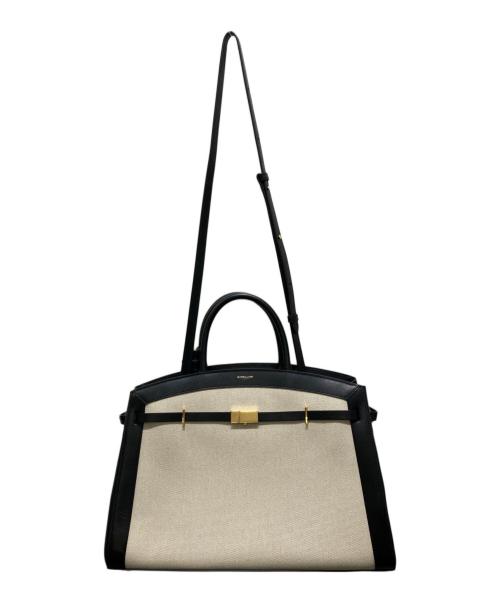 DEMELLIER（デメリエー）DEMELLIER (デメリエー) The Hudson キャンバスコンビハンドバッグ ベージュの古着・服飾アイテム
