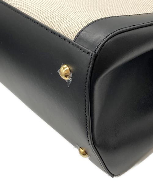 DEMELLIER（デメリエー）DEMELLIER (デメリエー) The Hudson キャンバスコンビハンドバッグ ベージュの古着・服飾アイテム