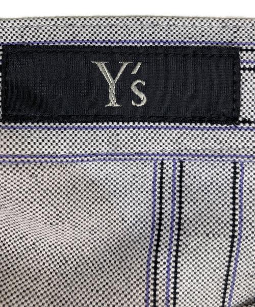 Y's（ワイズ）Y's (ワイズ) コットンリネンストライプスカート グレー サイズ:Mの古着・服飾アイテム