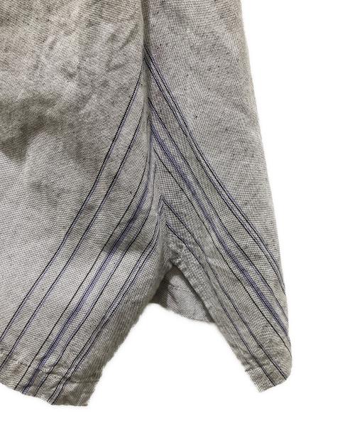 Y's（ワイズ）Y's (ワイズ) コットンリネンストライプスカート グレー サイズ:Mの古着・服飾アイテム