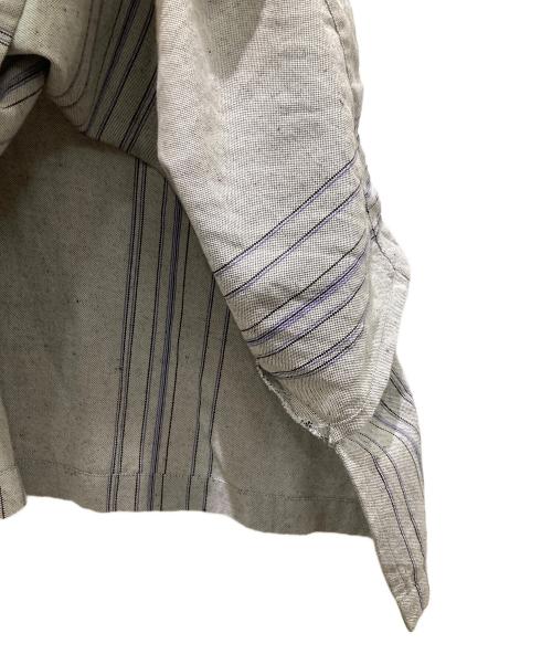 Y's（ワイズ）Y's (ワイズ) コットンリネンストライプスカート グレー サイズ:Mの古着・服飾アイテム