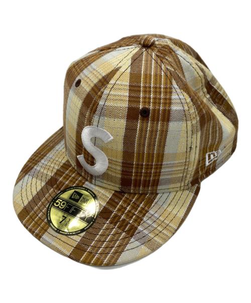 New Era（ニューエラ）New Era (ニューエラ) SUPREME (シュプリーム) Metallic Plaid S Logo ブラウン サイズ: 7 3/8の古着・服飾アイテム