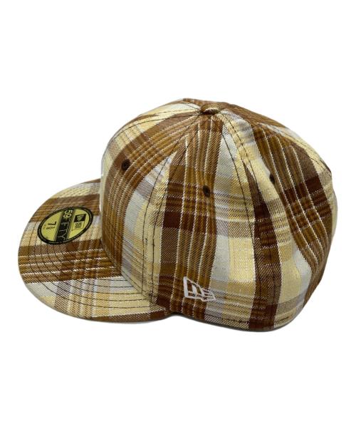 New Era（ニューエラ）New Era (ニューエラ) SUPREME (シュプリーム) Metallic Plaid S Logo ブラウン サイズ: 7 3/8の古着・服飾アイテム