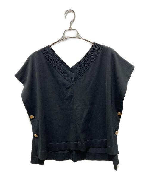 Diagram（ダイアグラム）Diagram (ダイアグラム) ポンチョ付きニットワンピース ブラック サイズ:36の古着・服飾アイテム