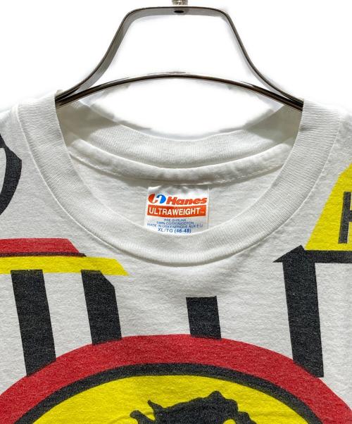 Hanes（ヘインズ）Hanes (ヘインズ) 総柄プリントTシャツ ホワイト サイズ:XLの古着・服飾アイテム