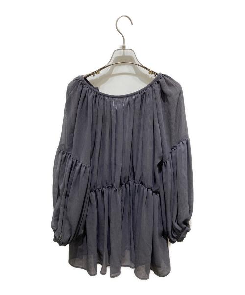 Ameri（アメリ）Ameri (アメリ) MEDI RELAXING ELEGANT BLOUSE グレー サイズ:記載無しの為実寸参照の古着・服飾アイテム