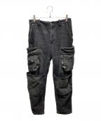 DIESELディーゼル）の古着「D-FISH-S ウォッシュドデニムカーゴパンツ」｜ブラック