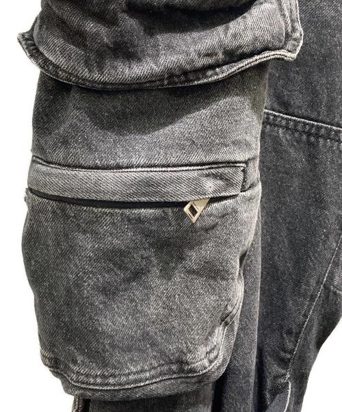 DIESEL（ディーゼル）DIESEL (ディーゼル) D-FISH-S ウォッシュドデニムカーゴパンツ ブラック サイズ:W28の古着・服飾アイテム