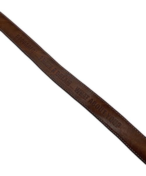 DSQUARED2（ディースクエアード）DSQUARED2 (ディースクエアード) レザーベルト ブラウンの古着・服飾アイテム