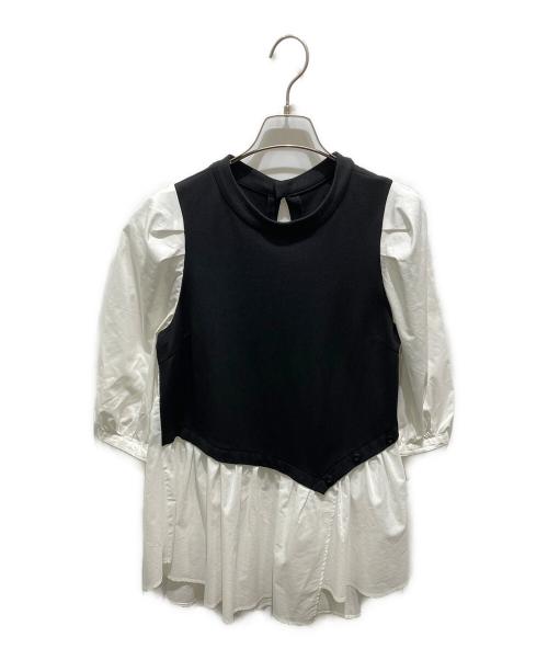 Rirandture（リランドチュール）Rirandture (リランドチュール) 切替ブラウス ブラック×ホワイト サイズ:2の古着・服飾アイテム