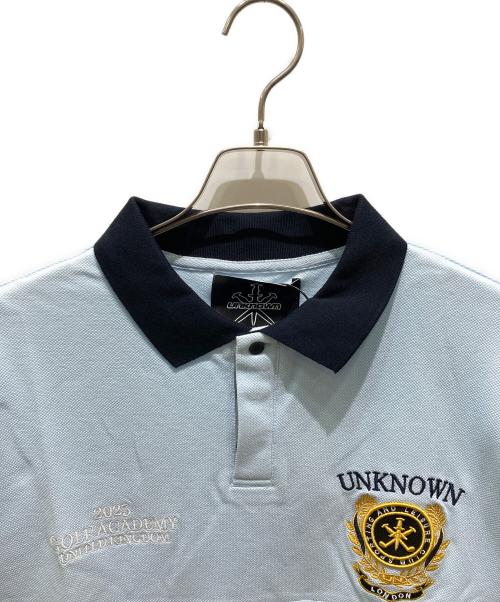 unknown（アンノーン）unknown (アンノウン) ゴルフアカデミー LSポロシャツ スカイブルー サイズ:XL 未使用品の古着・服飾アイテム