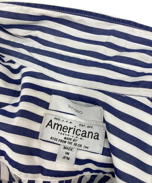 Americana（アメリカーナ）Americana (アメリカーナ) suadeo (スアデオ) シャツワンピース ネイビー サイズ:記載無しの為実寸参照の古着・服飾アイテム