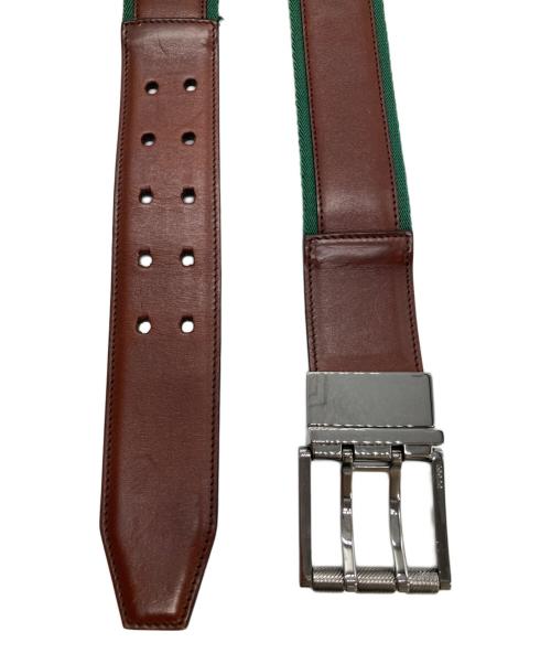 GUCCI（グッチ）GUCCI (グッチ) 切替ベルト　121293 ブラウン×グリーンの古着・服飾アイテム