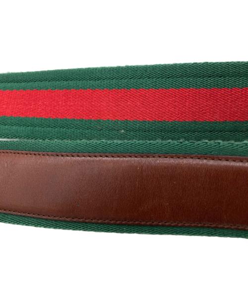GUCCI（グッチ）GUCCI (グッチ) 切替ベルト　121293 ブラウン×グリーンの古着・服飾アイテム