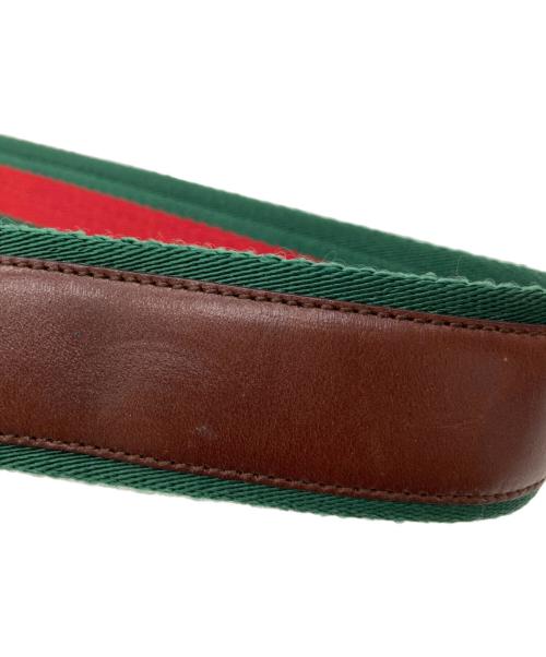 GUCCI（グッチ）GUCCI (グッチ) 切替ベルト　121293 ブラウン×グリーンの古着・服飾アイテム