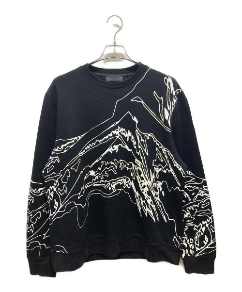 DIESEL Black Gold（ディーゼル ブラック ゴールド）DIESEL Black Gold (ディーゼル ブラック ゴールド) プリントスウェット ブラック サイズ:Lの古着・服飾アイテム