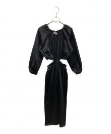 Sea Room lynn（シールームリン）の古着「ウエストカットギャザードレス」｜ブラック