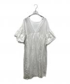 Sea Room lynnシールームリン）の古着「バルーンスリーブシャツワンピース」｜ホワイト