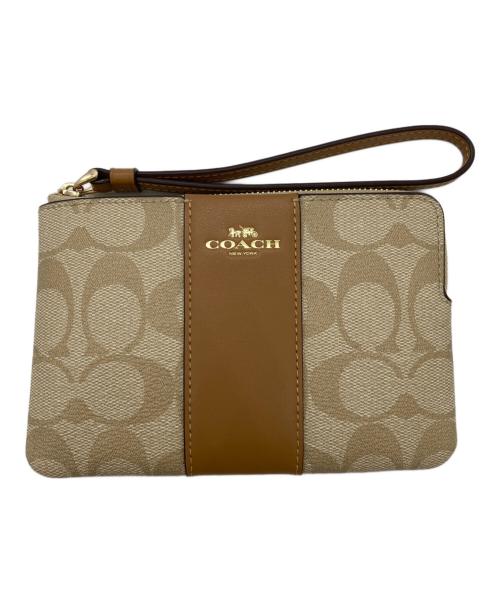 COACH（コーチ）COACH (コーチ) シグネチャーポーチ ベージュ 未使用品の古着・服飾アイテム