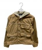 DIESELディーゼル）の古着「フーデッドダメージ加工ワークジャケット」｜カーキ