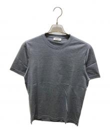 GRAN SASSO（グランサッソ）の古着「Cotton Crewneck thin-striped T-shirt」｜ブルー
