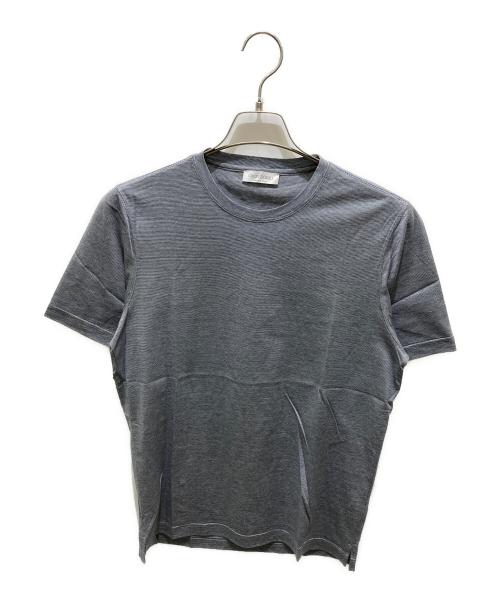 GRAN SASSO（グランサッソ）GRAN SASSO (グランサッソ) Cotton Crewneck thin-striped T-shirt ブルー サイズ:46の古着・服飾アイテム