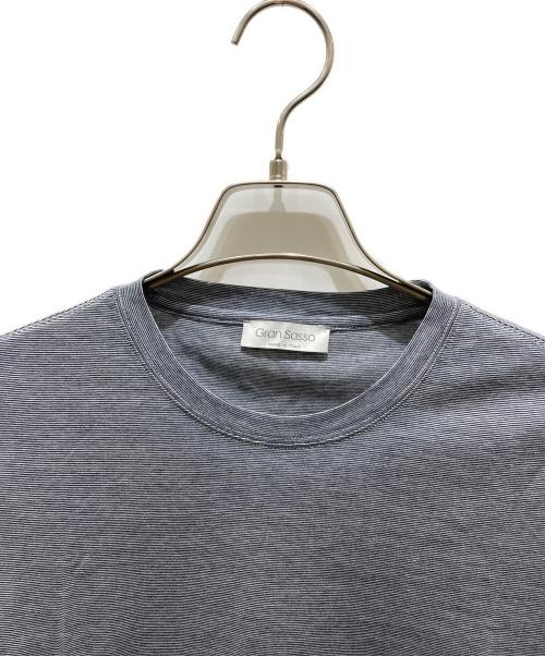 GRAN SASSO（グランサッソ）GRAN SASSO (グランサッソ) Cotton Crewneck thin-striped T-shirt ブルー サイズ:46の古着・服飾アイテム