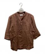 Mario Muscarielloマリオムスカリエッロ）の古着「リネンプルオーバーシャツ」｜ブラウン
