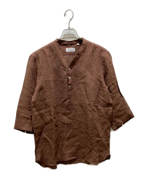 Mario Muscariello（マリオムスカリエッロ）Mario Muscariello (マリオムスカリエッロ) リネンプルオーバーシャツ ブラウン サイズ:Sの古着・服飾アイテム