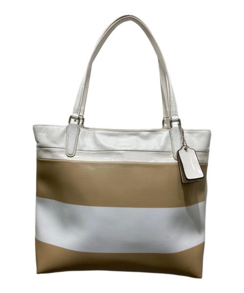 COACH（コーチ）COACH (コーチ) PVCレザートートバッグ ベージュの古着・服飾アイテム