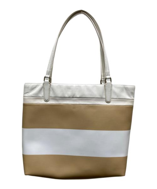 COACH（コーチ）COACH (コーチ) PVCレザートートバッグ ベージュの古着・服飾アイテム