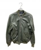 DIESELディーゼル）の古着「シープスキンレザーブルゾン」｜カーキ