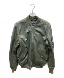 DIESEL（ディーゼル）の古着「シープスキンレザーブルゾン」｜カーキ