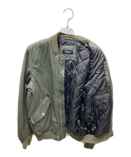 DIESEL（ディーゼル）DIESEL (ディーゼル) シープスキンレザーブルゾン カーキ サイズ:Ｍの古着・服飾アイテム