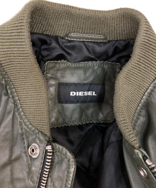 DIESEL（ディーゼル）DIESEL (ディーゼル) シープスキンレザーブルゾン カーキ サイズ:Ｍの古着・服飾アイテム