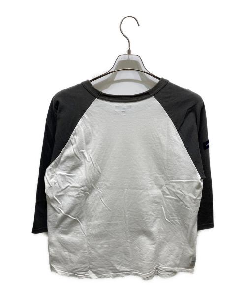 DESCENDANT（ディセンダント）DESCENDANT (ディセンダント) ラグランTシャツ ホワイト×グリーン サイズ:2の古着・服飾アイテム