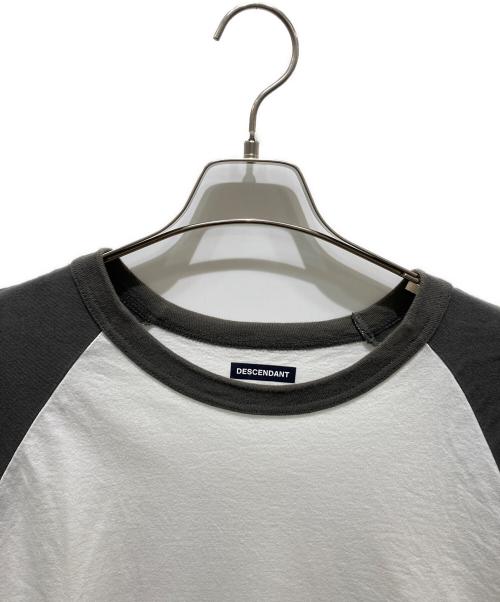 DESCENDANT（ディセンダント）DESCENDANT (ディセンダント) ラグランTシャツ ホワイト×グリーン サイズ:2の古着・服飾アイテム
