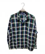 RALPH LAURENラルフローレン）の古着「レーヨンチェックシャツ」｜グリーン