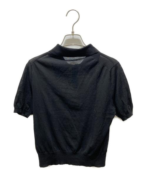 EVERYDAY I LIKE.（エヴリデイ アイ ライク）EVERYDAY I LIKE. (エヴリデイ アイ ライク) ニットポロシャツ ブラック サイズ:記載無しの為実寸参照の古着・服飾アイテム