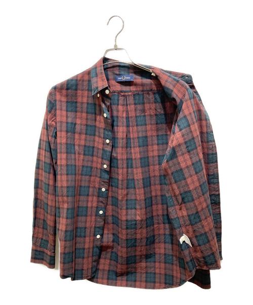 FRED PERRY（フレッドペリー）FRED PERRY (フレッドペリー) B.D TARTAN SHIRT レッド サイズ:Mの古着・服飾アイテム